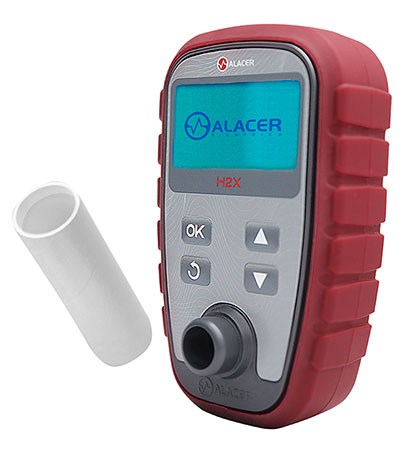 diagnóstico de intolerância ou má absorção de lactose com o Aparelho para teste respiratório H²X Hidrogênio Expirado